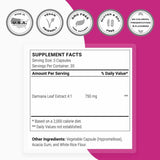 Super Smart Extracto de Damiana 750 mg - 90 Cápsulas Vegetarianas