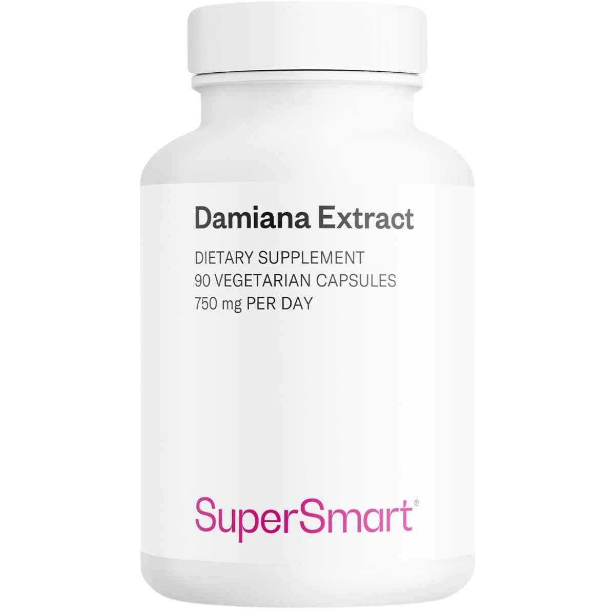 Super Smart Extracto de Damiana 750 mg - 90 Cápsulas Vegetarianas