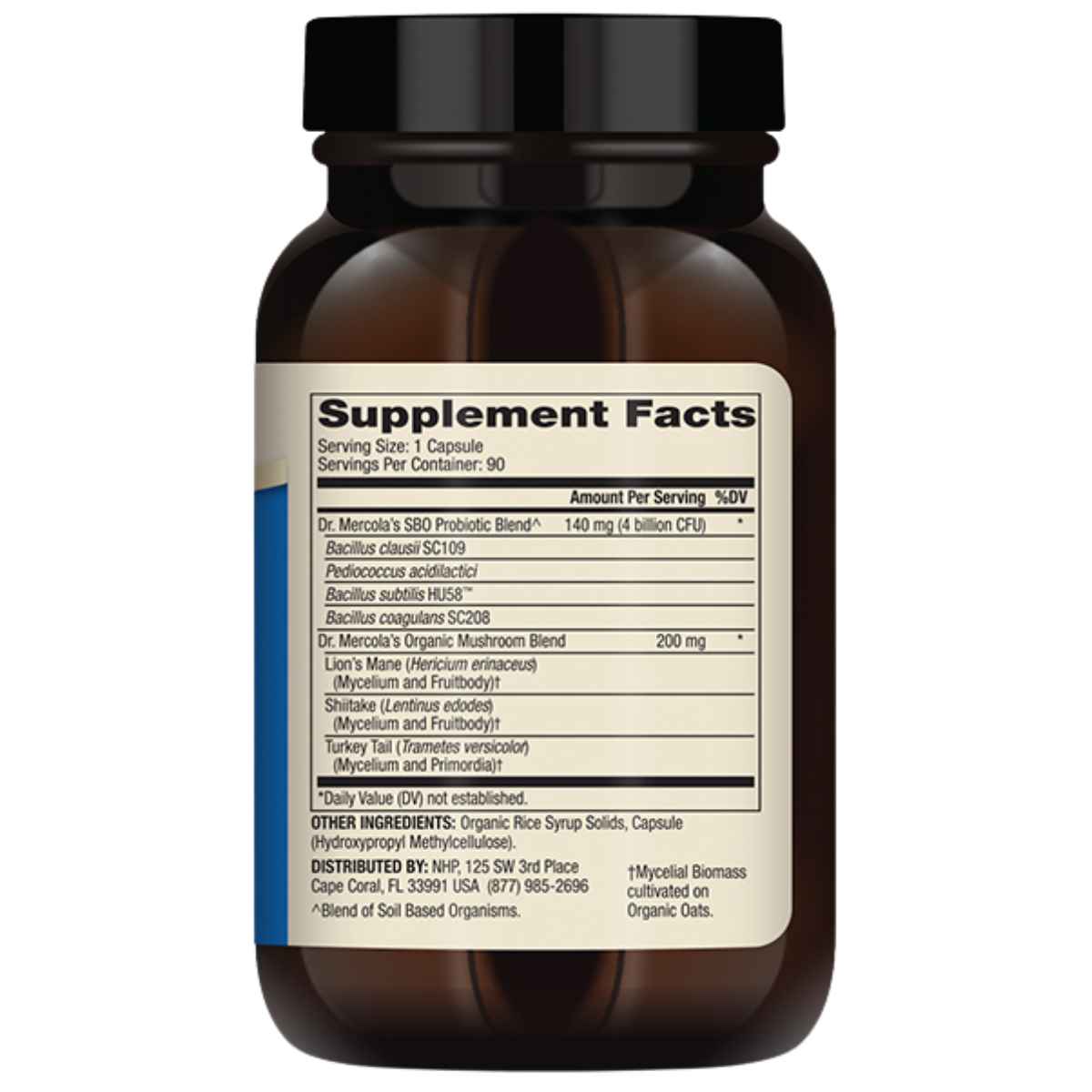 Dr. Mercola Probiótico Restaurador Completo con Esporas SBO 4 Mil Millones CFU - 90 Cápsulas - Tabla Nutricional - Haz Tu Pedido