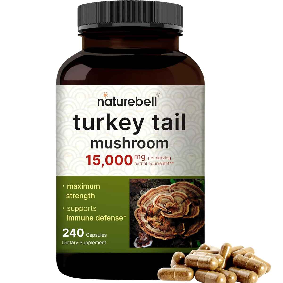 NatureBell Turkey Tail With Quercetin - 240 Cápsulas - Haz Tu Pedido