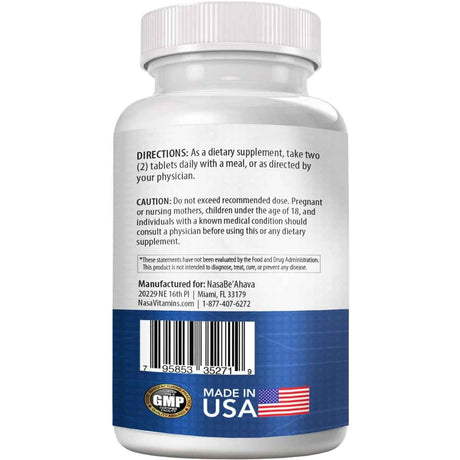 NasaBeahava Glicinato De Magnesio 400 mg - 180 Tabletas - Tabla Nutricional - Haz Tu Pedido