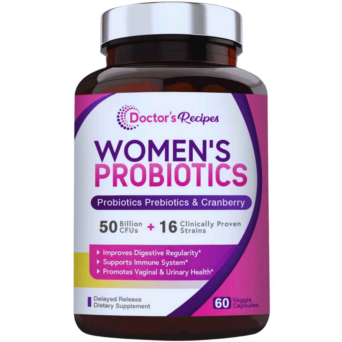 Doctor's Recipes Probióticos Para Mujeres 50 Mil Millones CFU - 60 Cápsulas Vegetales - Haz Tu Pedido