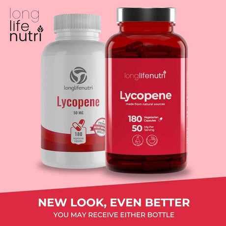 LongLifeNutri Lycopene 50 mg - 180 Cápsulas Vegetarianas - Haz Tu Pedido