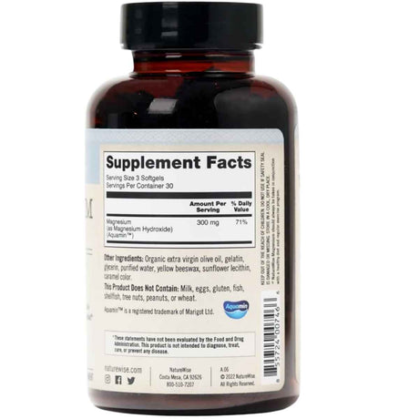 NatureWise Magnesio 300 mg - 90 Cápsulas Blandas - Tabla Nutricional - Haz Tu Pedido