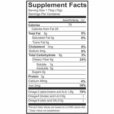 Nopalina Fibra de Semilla de Lino  - 907  g - Tabla Nutricional - Haz Tu Pedido