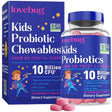 Lovebug Probiotics Probiótico Para Niños 10 Mil Millones CFU - Sabor Bayas - 30 Tabletas Masticable - Haz Tu Pedido