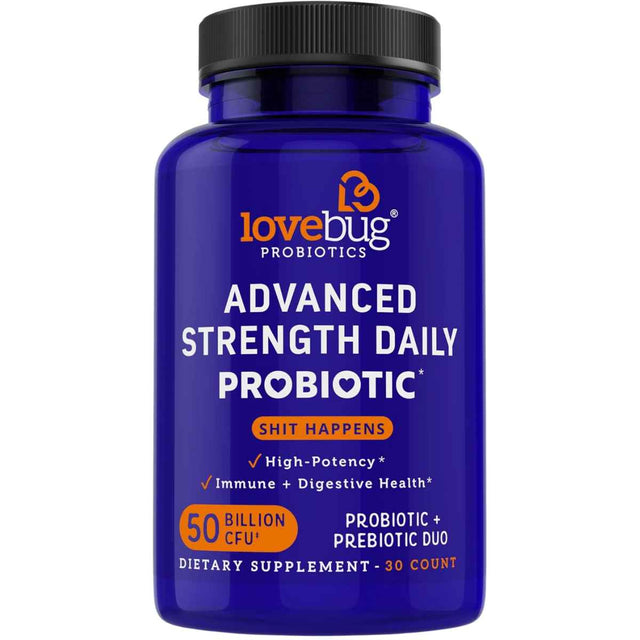 Lovebug Probiotics Potencia Avanzada para Cada Día 50 Mil Millones CFU - 30 Cápsulas - Haz Tu Pedido