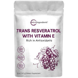 Micro Ingredients Trans-Resveratrol con Polvo de Vitamina E - 142 g
