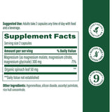 MegaFood Magnesio 300 mg - 60 Cápsulas - Tabla Nutricional - Haz Tu Pedido