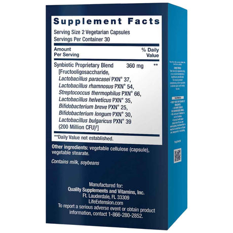 Life Extension FLORASSIST® Restauración Hepática con Prebióticos y Probióticos - 60 Cápsulas Vegetales - Tabla Nutricional - Haz Tu Pedido