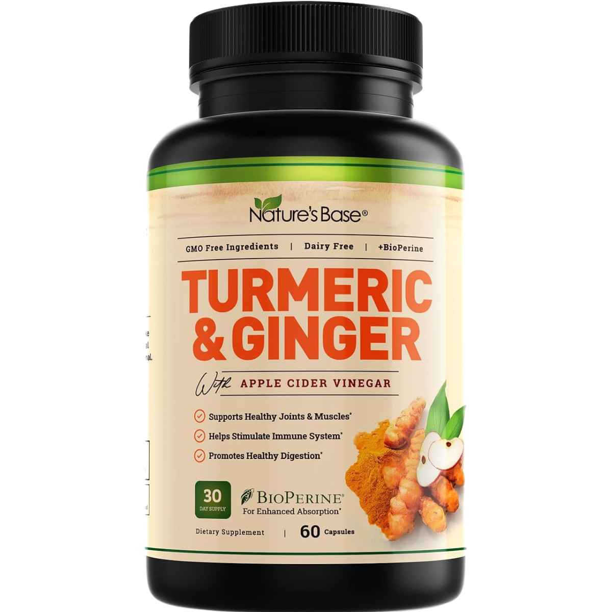 Nature's Base Cúrcuma con Jengibre - 60 Cápsulas - Haz Tu Pedido
