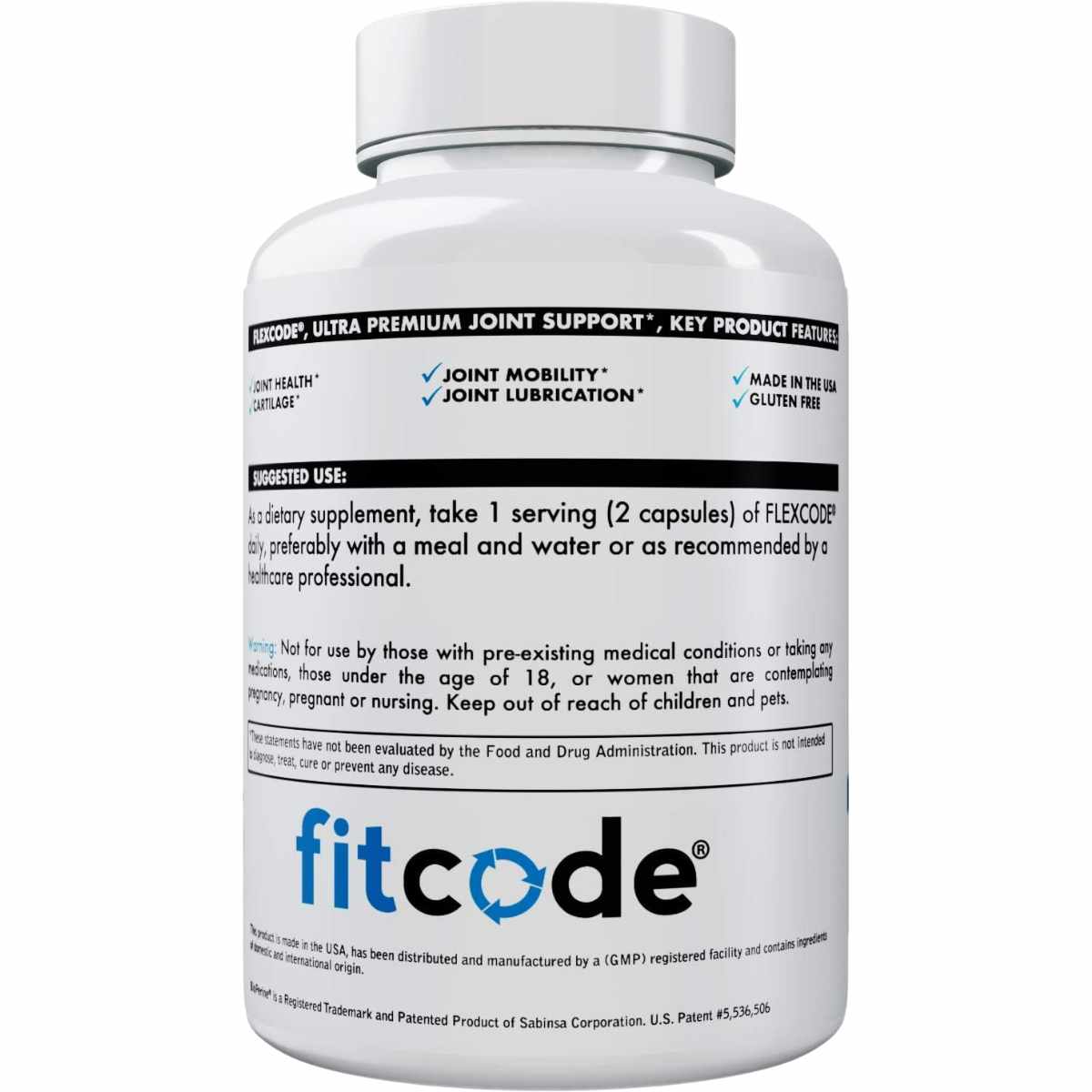 Fitcode Flexcode Soporte Articular - 60  Cápsulas - Tabla Nutricional - Haz Tu Pedido