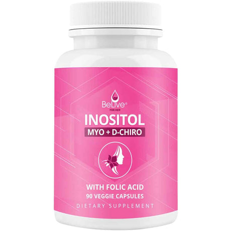 BeLive Inositol Myo y D-Chiro con Ácido Fólico - 90 Cápsulas Vegetales - Haz Tu Pedido