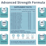 Nature Target Probiótico para Hombres Bienestar Intestinal y Mental 60 Mil Millones CFU - 90 Tabletas - Tabla Nutricional - Haz Tu Pedido