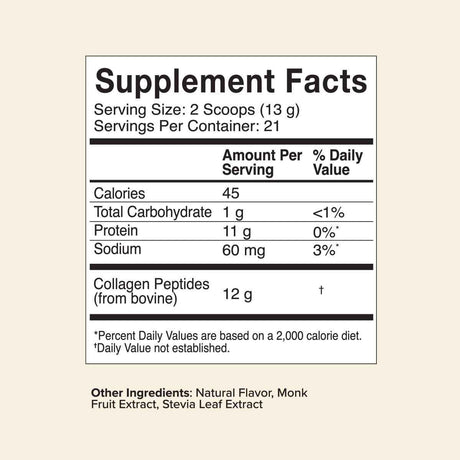 Great Lakes Wellness - Péptidos de Colágeno Bovino Sabor Vainilla (12 g - 10 oz)