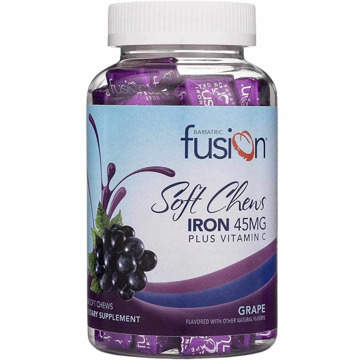 Bariatric Fusion Hierro  45 mg - Sabor Uva - 60 Masticables Suaves - Haz Tu Pedido