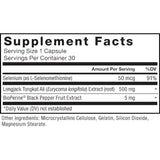Force Factor Longjack Tongkat Ali Para Hombres 500 mg - 30 Cápsulas
