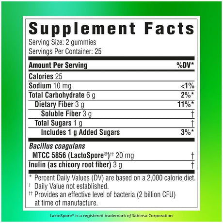 Benefiber Prebiotic Fiber with Probiotics - 50 Gomitas