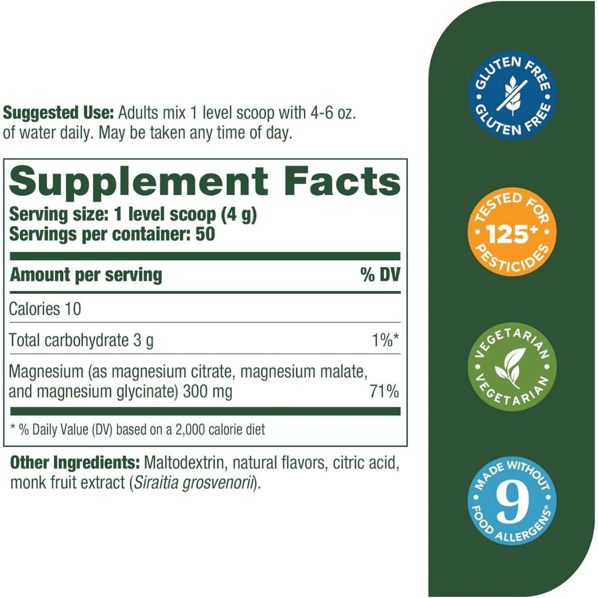 MegaFood Magnesio Para Relajación Y Calma - Sabor Mora - 200 g - Tabla Nutricional - Haz Tu Pedido