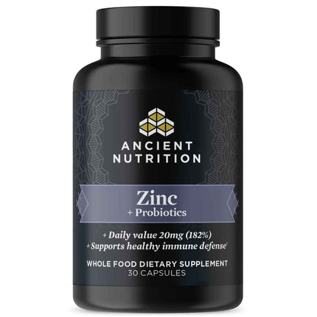 Ancient Nutrition Zinc con Probióticos - 30 Cápsulas - Haz Tu Pedido