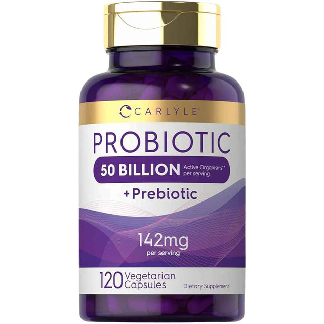 Carlyle Probióticos Con Prebióticos 50 Mil Millones CFU - 120 Cápsulas Vegetarianas - Haz Tu Pedido