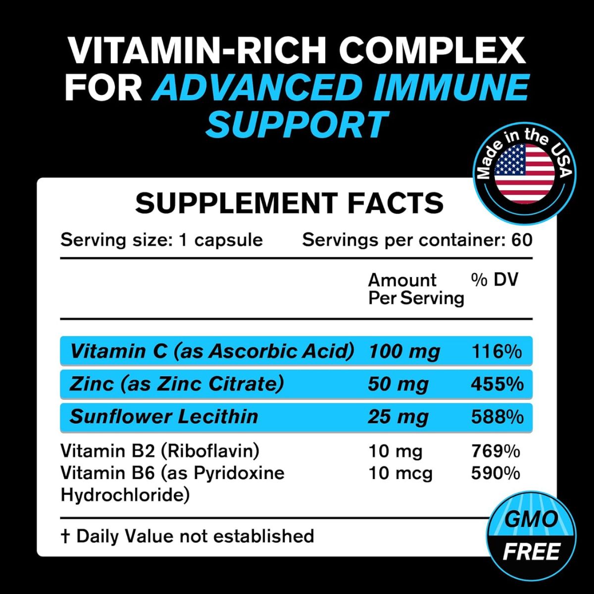 Oroline Nutrition Zinc Con Vitamina C Y Complejo B - 60 Cápsulas PACK 2