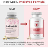 BB Company Radiancy Probiótico Vaginal y Colágeno para Salud y Elasticidad - Sabor Cereza - 120 Cápsulas