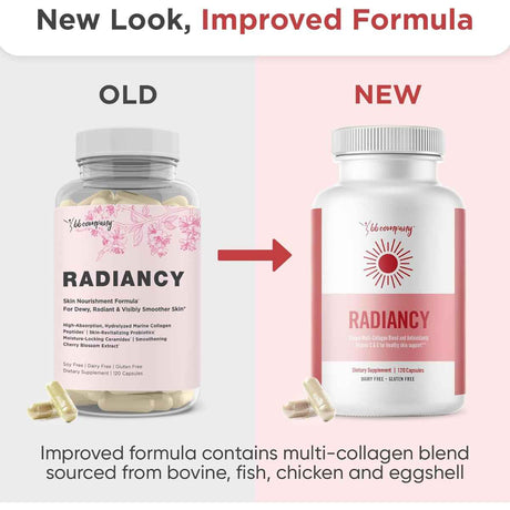 BB Company Radiancy Probiótico Vaginal y Colágeno para Salud y Elasticidad - Sabor Cereza - 120 Cápsulas