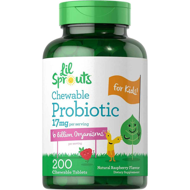 Carlyle Lil' Sprouts Probióticos Para Niños 17 mg - Sabor Frambuesa - 200 Tabletas Masticable - Haz Tu Pedido