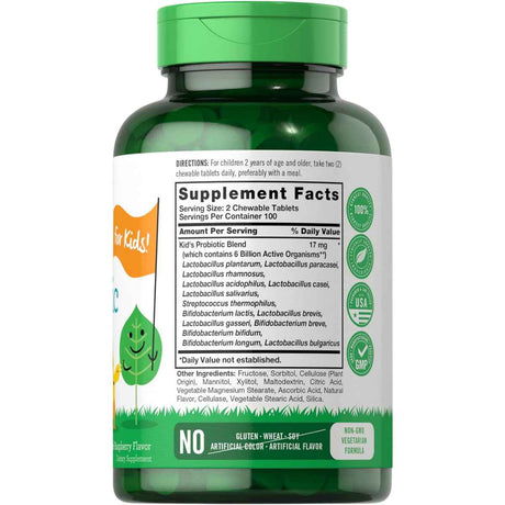 Carlyle Lil' Sprouts Probióticos Para Niños 17 mg - Sabor Frambuesa - 200 Tabletas Masticable - Tabla Nutricional - Haz Tu Pedido
