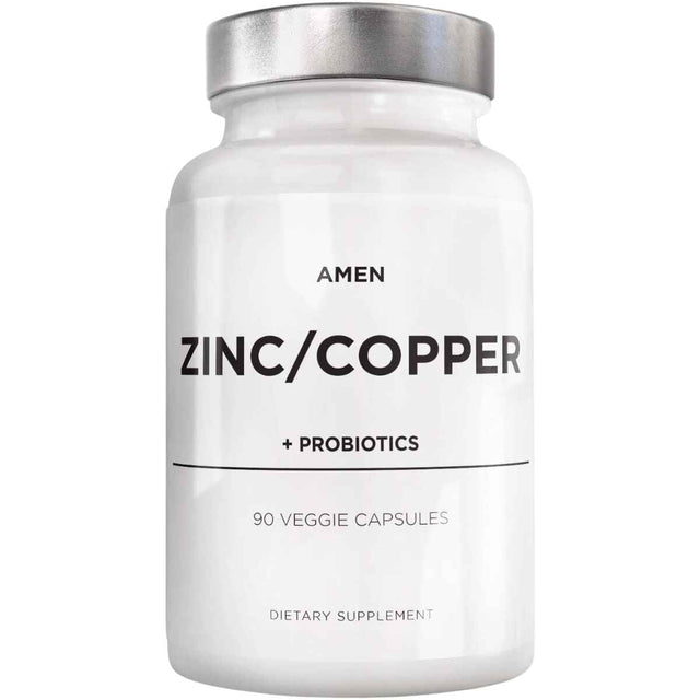 Amen Suplemento de Zinc Y Cobre con Probióticos - 90 Cápsulas Vegetales - Haz Tu Pedido