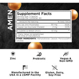Amen Suplemento de Zinc Y Cobre con Probióticos - 90 Cápsulas Vegetales - Tabla Nutricional - Haz Tu Pedido