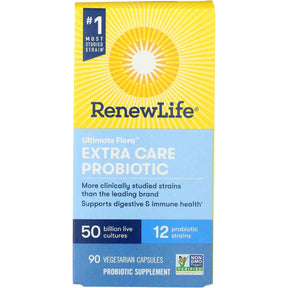 Renew Life Ultimate Flora® Extra Care™ Probiotico 50 Mil Millones CFU - 90 Cápsulas Vegetarianas - Haz Tu Pedido