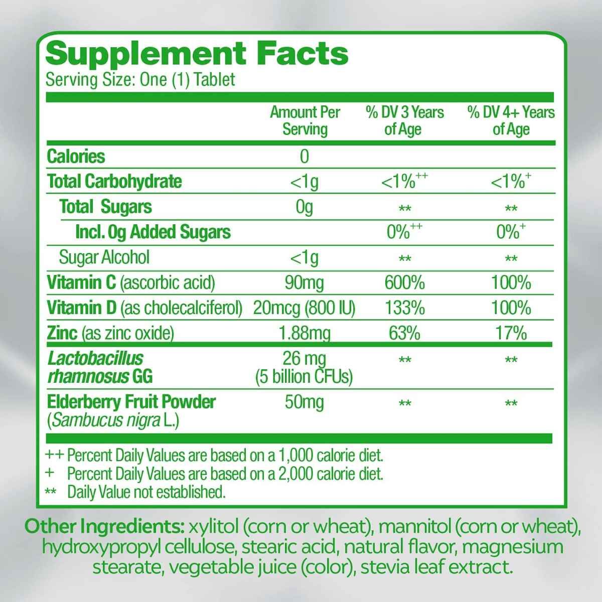 Culturelle Probiótico Defensa Inmunológica - Sabor Bayas - 30 Masticables - Tabla Nutricional - Haz Tu Pedido
