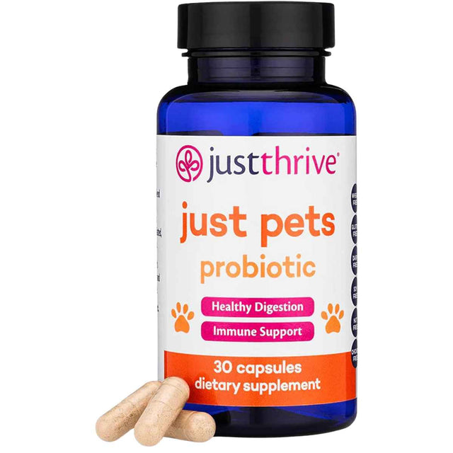 Just Thrive Just Pets Probiotico para Mascotas - 30 Cápsulas - Haz Tu Pedido