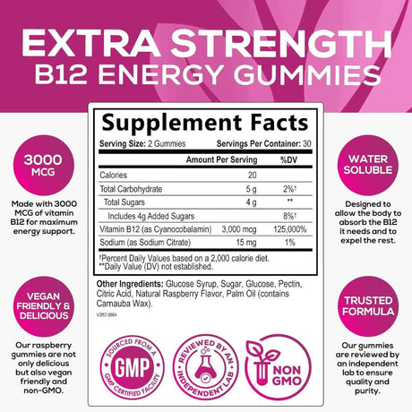 Nature's nutrition Vitamin B12 - Frambuesa - Gomitas