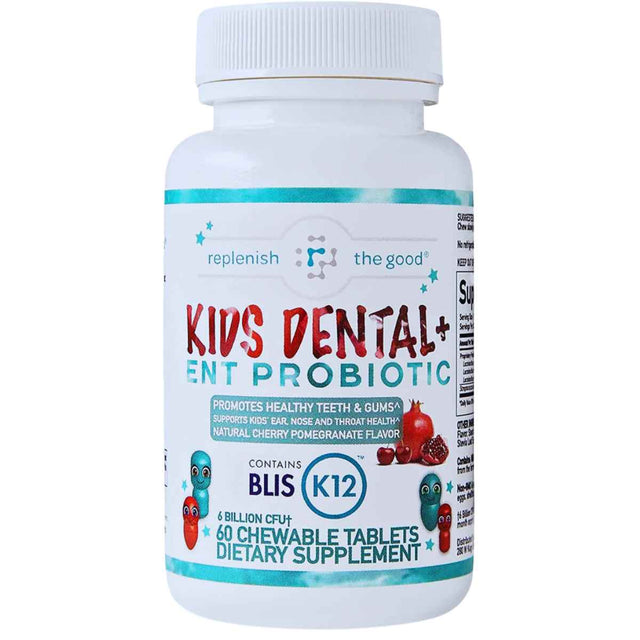 Replenish the Good Probiótico para Salud Dental y Respiratoria de Niños 6 Mil Millones CFU - Sabor Granada Cereza - 60 Tabletas Masticable - Haz Tu Pedido
