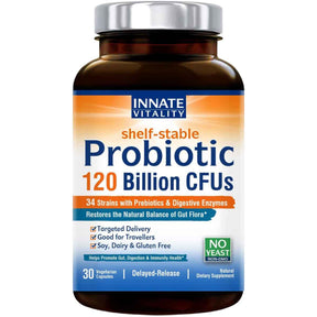 Innate Vitality Probióticos 3 en 1 120 Mil Millones CFU - 30 Cápsulas Vegetarianas - Haz Tu Pedido