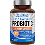 Surebounty Probiótico Completo Triple Beneficio 120 Mil Millones CFU - 30 Cápsulas Vegetarianas - Haz Tu Pedido