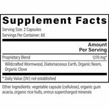 Global Healing   Paratrex® I Limpieza Intestinal Y Desintoxicación  - 120  Cápsulas - Tabla Nutricional - Haz Tu Pedido
