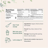 Micro Ingredients Té Verde Matcha Orgánico  - 454 g - Tabla Nutricional - Haz Tu Pedido