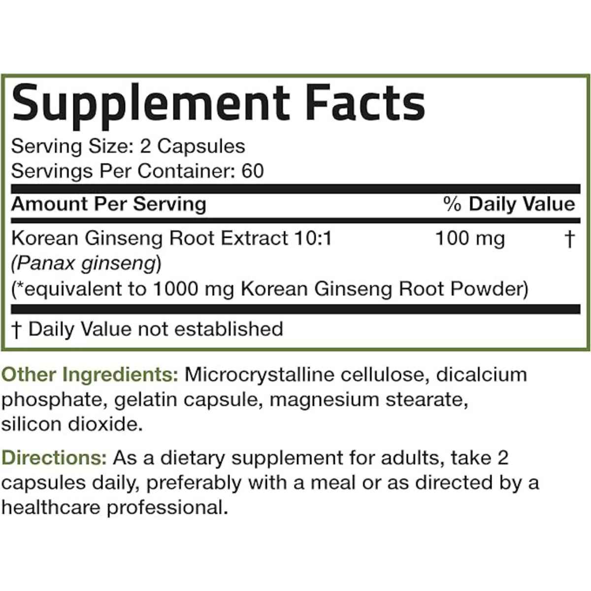 Bronson Ginseng Panax Coreano 100 mg - 120 Cápsulas - Haz Tu Pedido