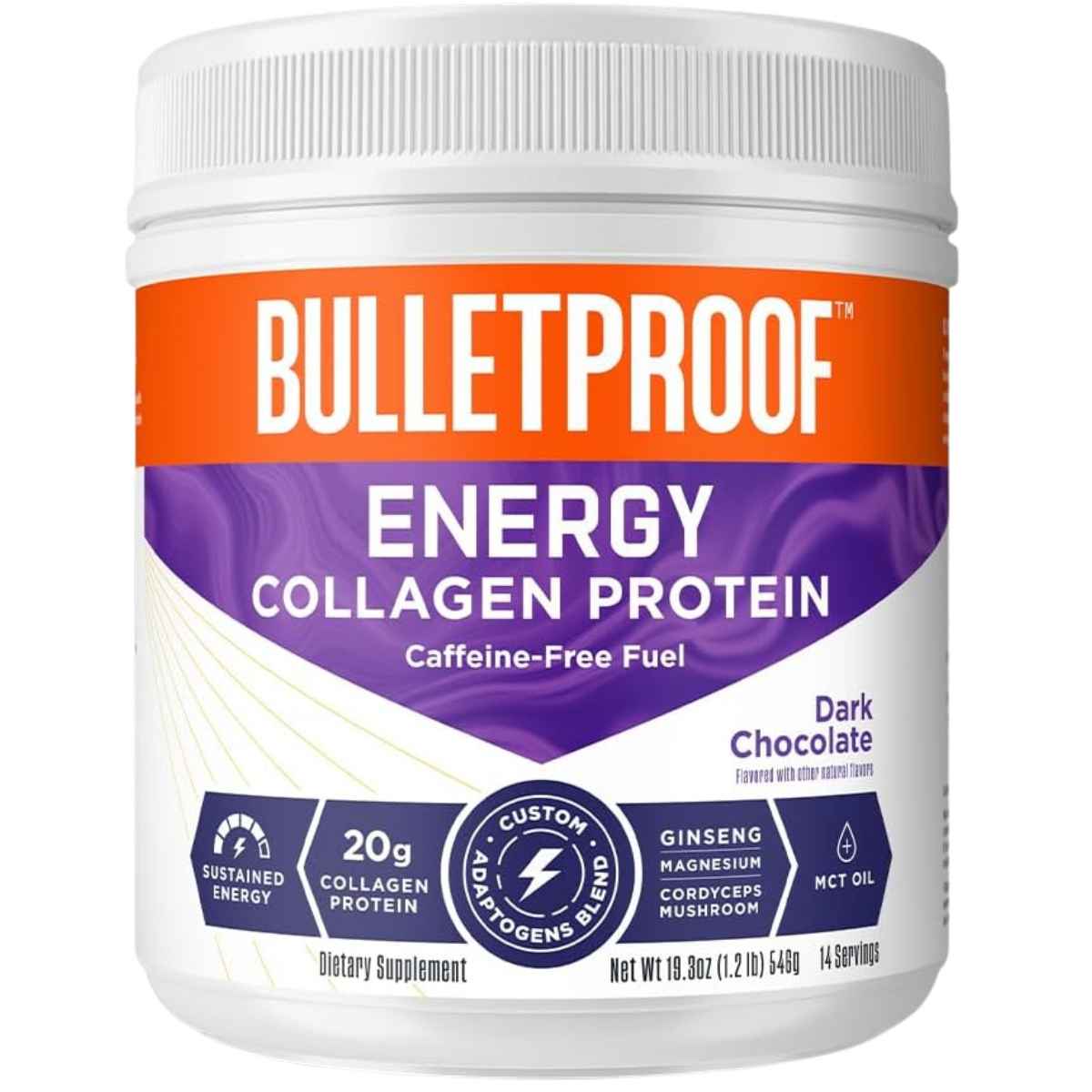 Bulletproof Proteína Colágeno Energizante - Sabor Chocolate Negro - 546 g - Haz Tu Pedido