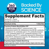 Bio360 Suplemento Probiótico Diario de Alta Potencia 60 Mil Millones CFU - 30 Cápsulas de Liberación Retardada - Tabla Nutricional - Haz Tu Pedido