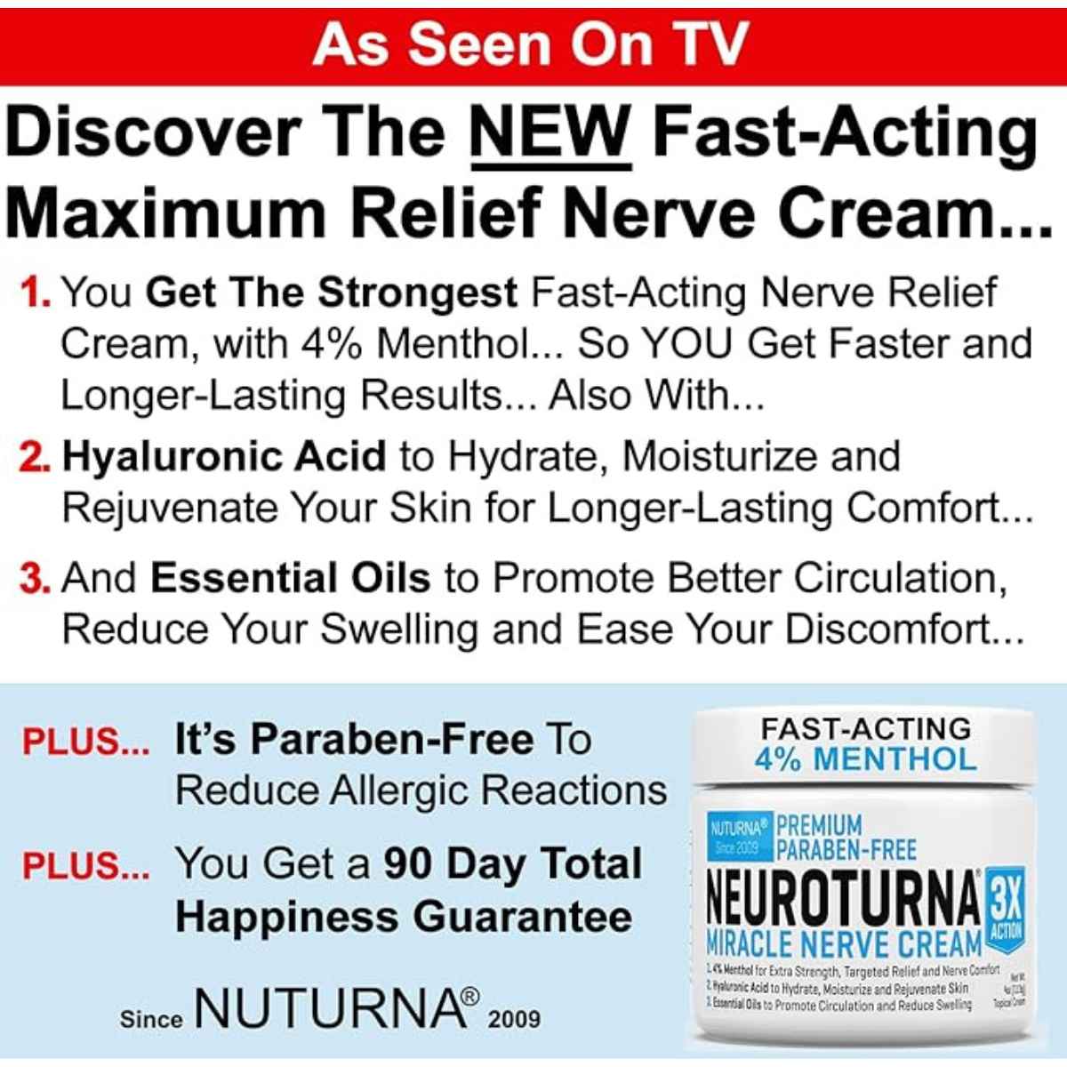 Since Nuturna® 2009 Crema De Alivio Rápido Para Nervios Neuropáticos - Máxima Potencia - 113 g - Haz Tu Pedido