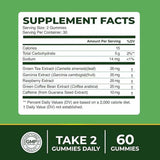 Nobi Nutrition Quemador de Grasa Té Verde - 60 Gomitas - Tabla Nutricional - Haz Tu Pedido