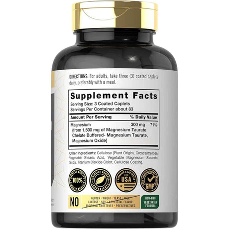 Carlyle Taurato de Magnesio 1500 mg - 250 Comprimidos Recubiertos - Haz Tu Pedido