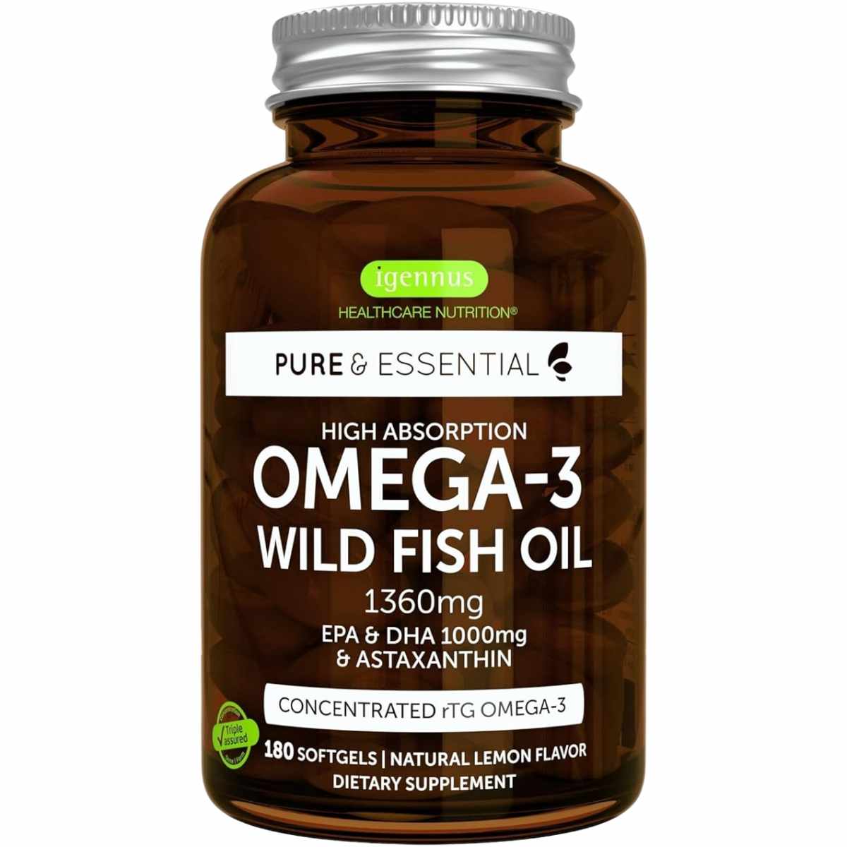 Igennus Healthcare Nutrition Aceite de Pescado Silvestre Omega-3  - 180  Cápsulas Blandas - Haz Tu Pedido

