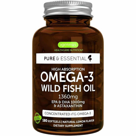 Igennus Healthcare Nutrition Aceite de Pescado Silvestre Omega-3  - 180  Cápsulas Blandas - Haz Tu Pedido
