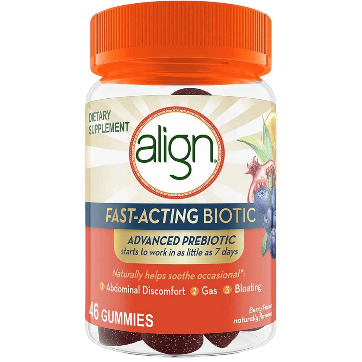 Align Probiotic Biótico De Acción Rápida Para La Salud Digestiva - Sabor Bayas - 46 Gomitas - Haz Tu Pedido